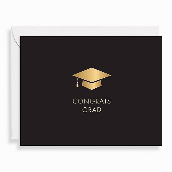 Gold Congrats Grad Card Press Shop