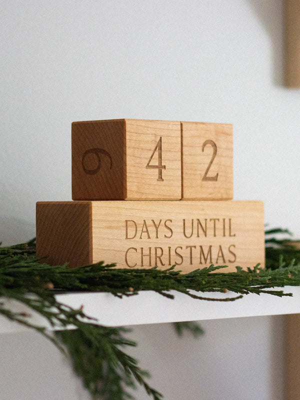 Christmas Countdown Blocks - Modern Wooden Holiday Set