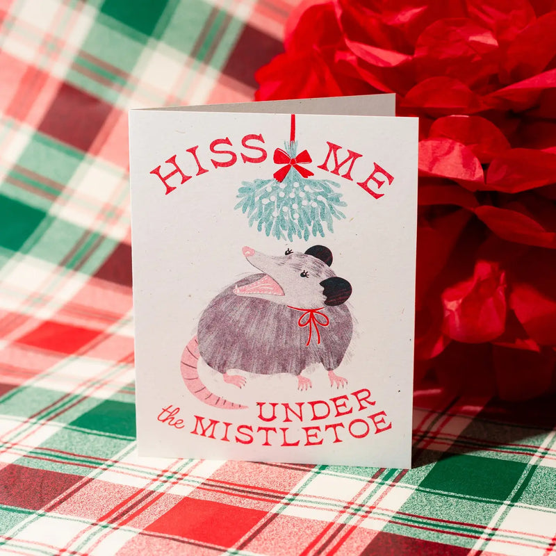 Hiss Me Under The Mistletoe Card