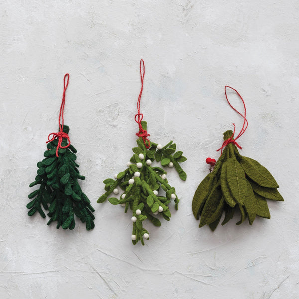 Handmade Wool Leaf Ornament