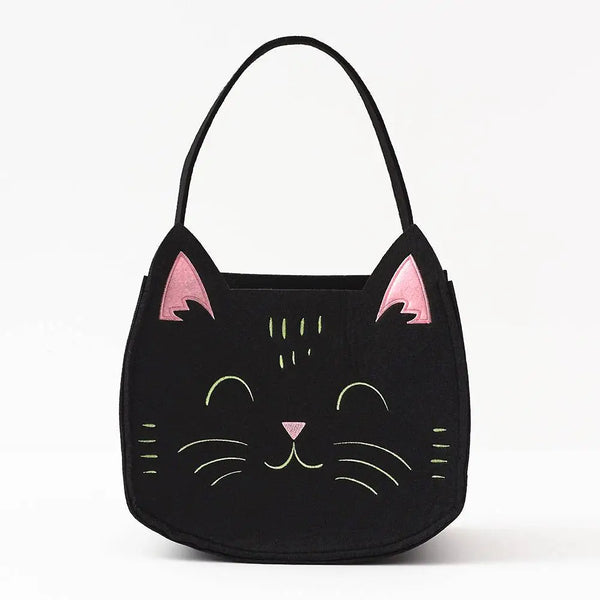 Black Cat Felt Trick or Treat Bag