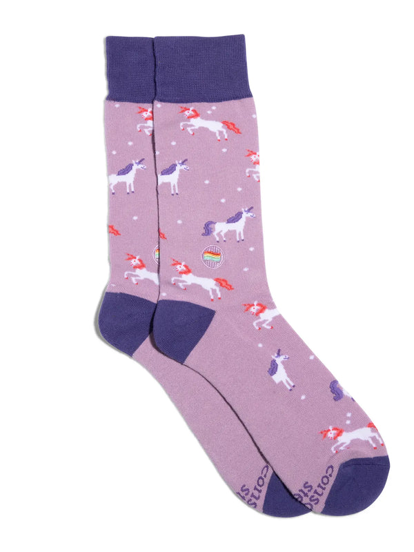 Socks That Save LQBTQ Lives - Purple Unicorn