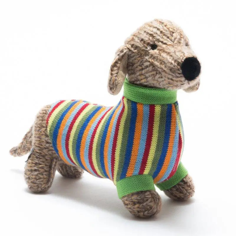 Knitted Sausage Dog Plush Toy