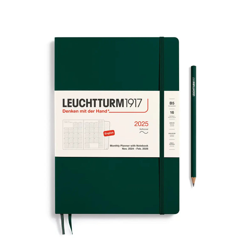 Leuchtturm Monthly Planner with Notebook 2025 B5