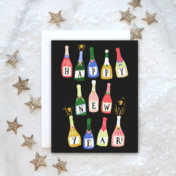 Champagne Bottles Card