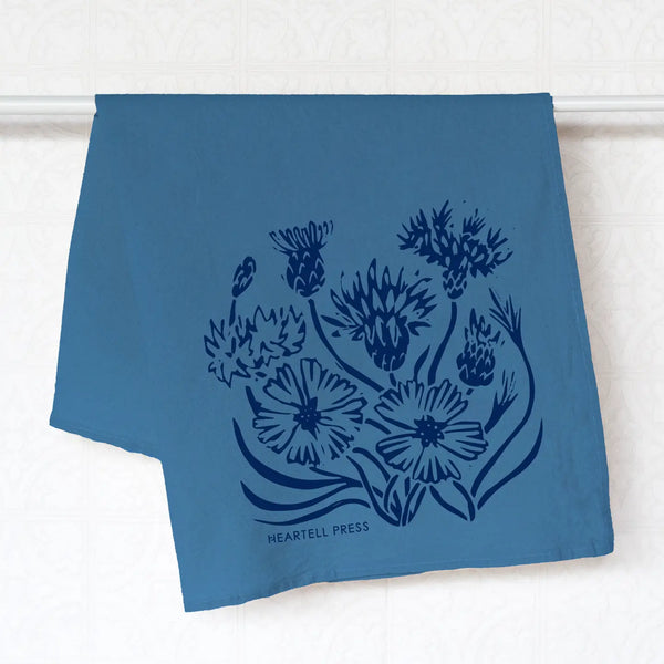 Cornflowers Natural Dye Generous Kitchen Towel