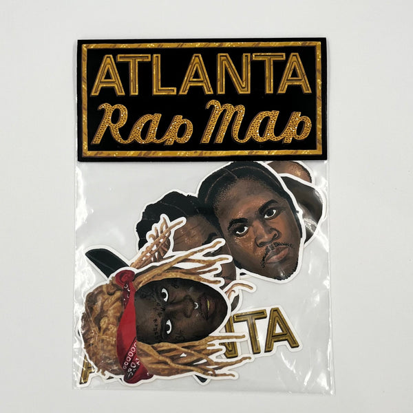 Atlanta Rap Map Sticker Pack - 9 stickers