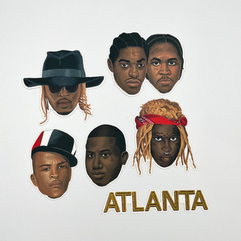 Atlanta Rap Map Sticker Pack - 9 stickers