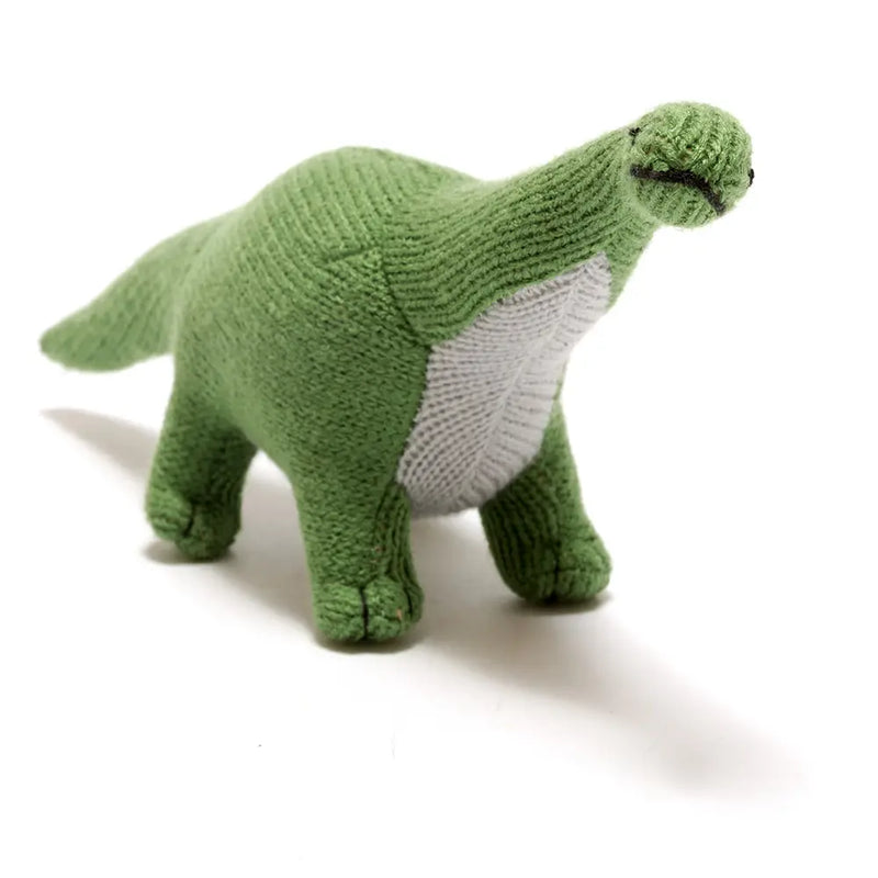 Knitted Green Titanosaur Dinosaur Plush Baby Rattle