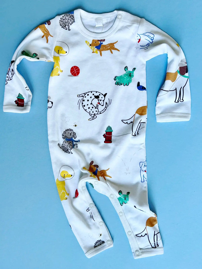 Organic Dog Print Baby Romper