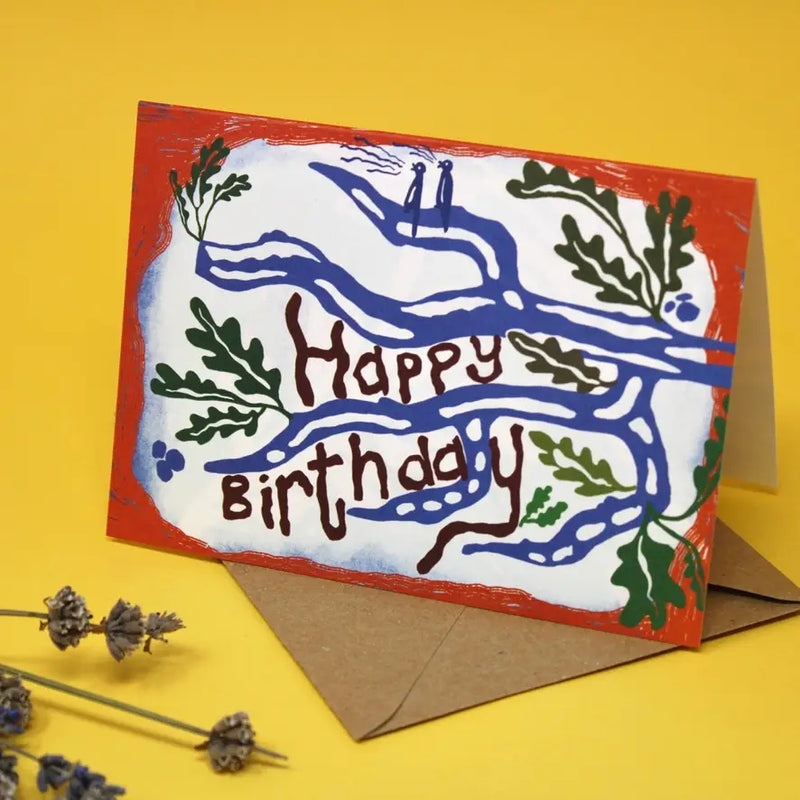 Happy Birthday Oak Tree Greeting Card