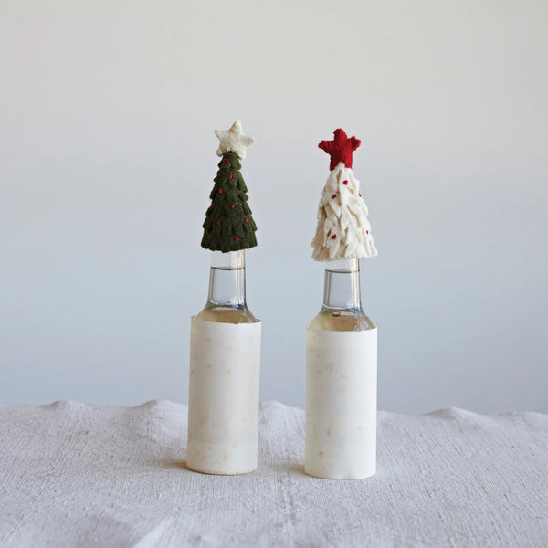 Handmade Wool Felt Tree Bottle Topper