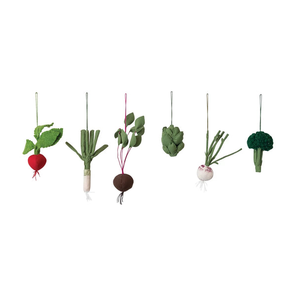 Handmade Wool Felt & Cotton Canvas Vegetable Ornament