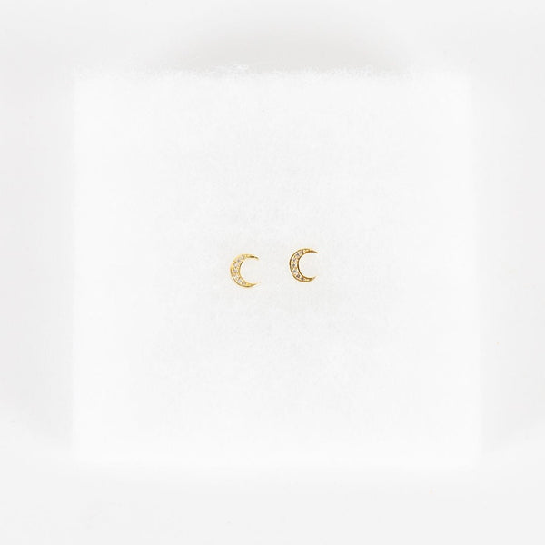 Mini Crescent Moon Studs